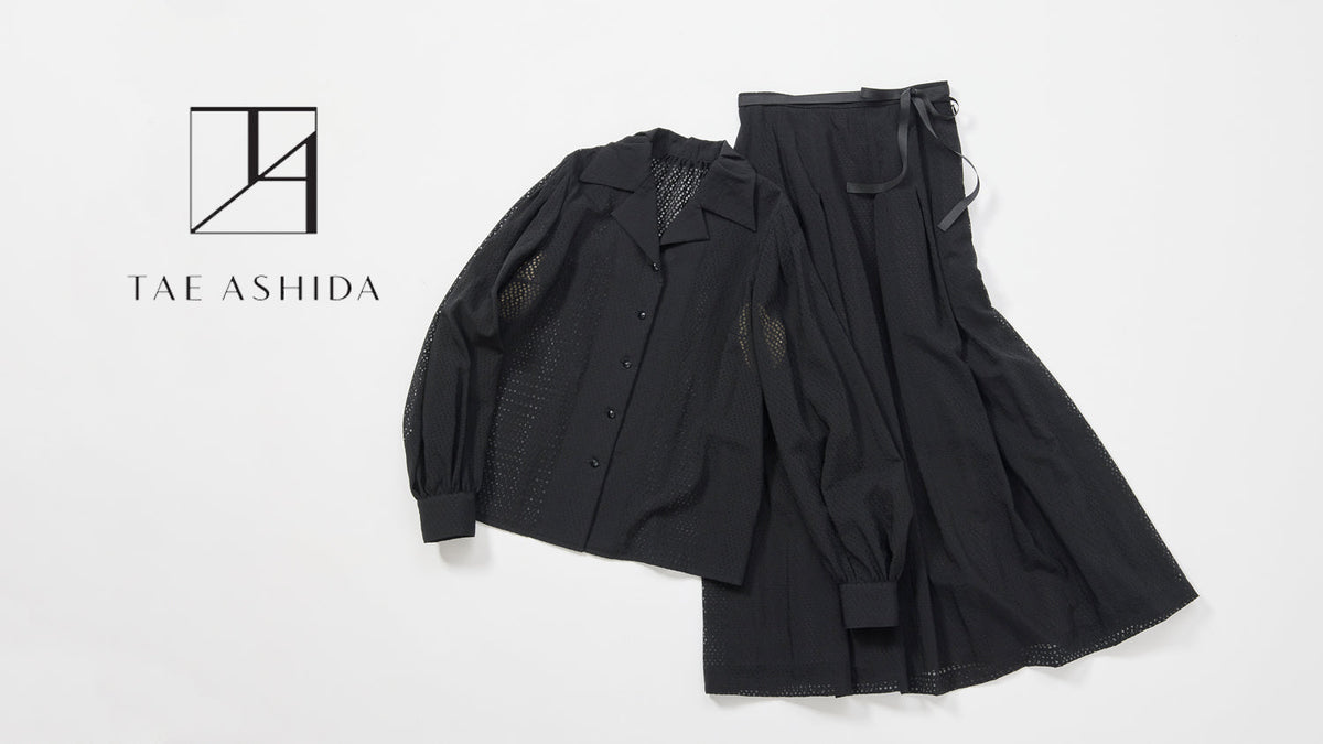 TAE ASHIDA バンドカラー Aラインブラウス ネイビー 7 TAE ASHIDA バンドカラー Aラインブラウス ネイビー 7