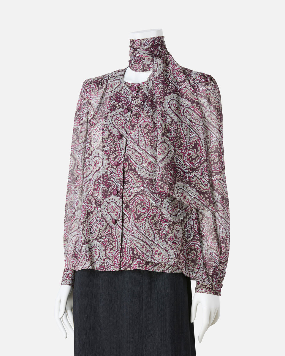 【HERMES 】シルクプリントブラウス 獄美品！ jun ashida - シルクプリントブラウス | ONLINE STORE