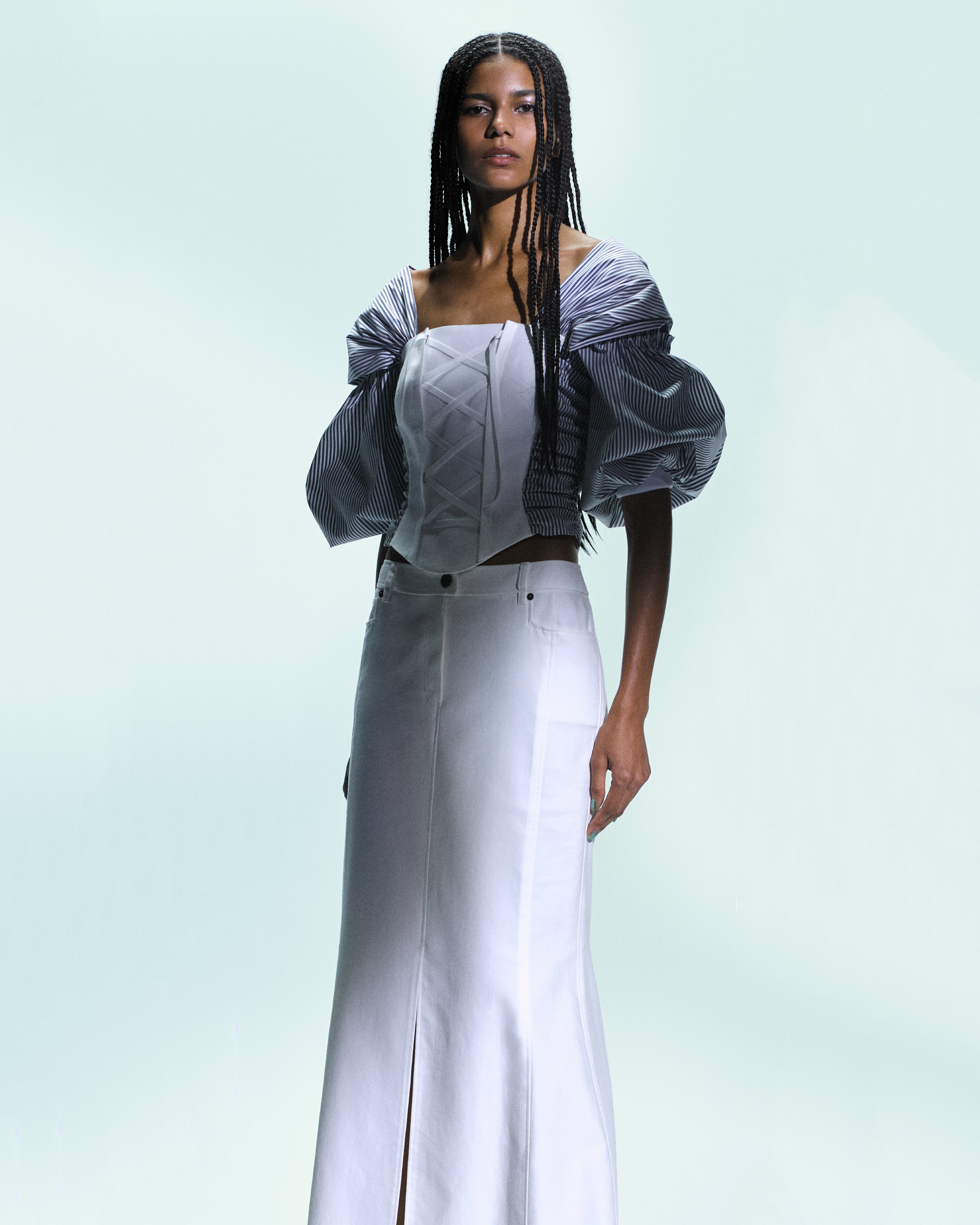 コットンレーヨンツイル ロングスカート / Cotton Rayon Twill Long Skirt