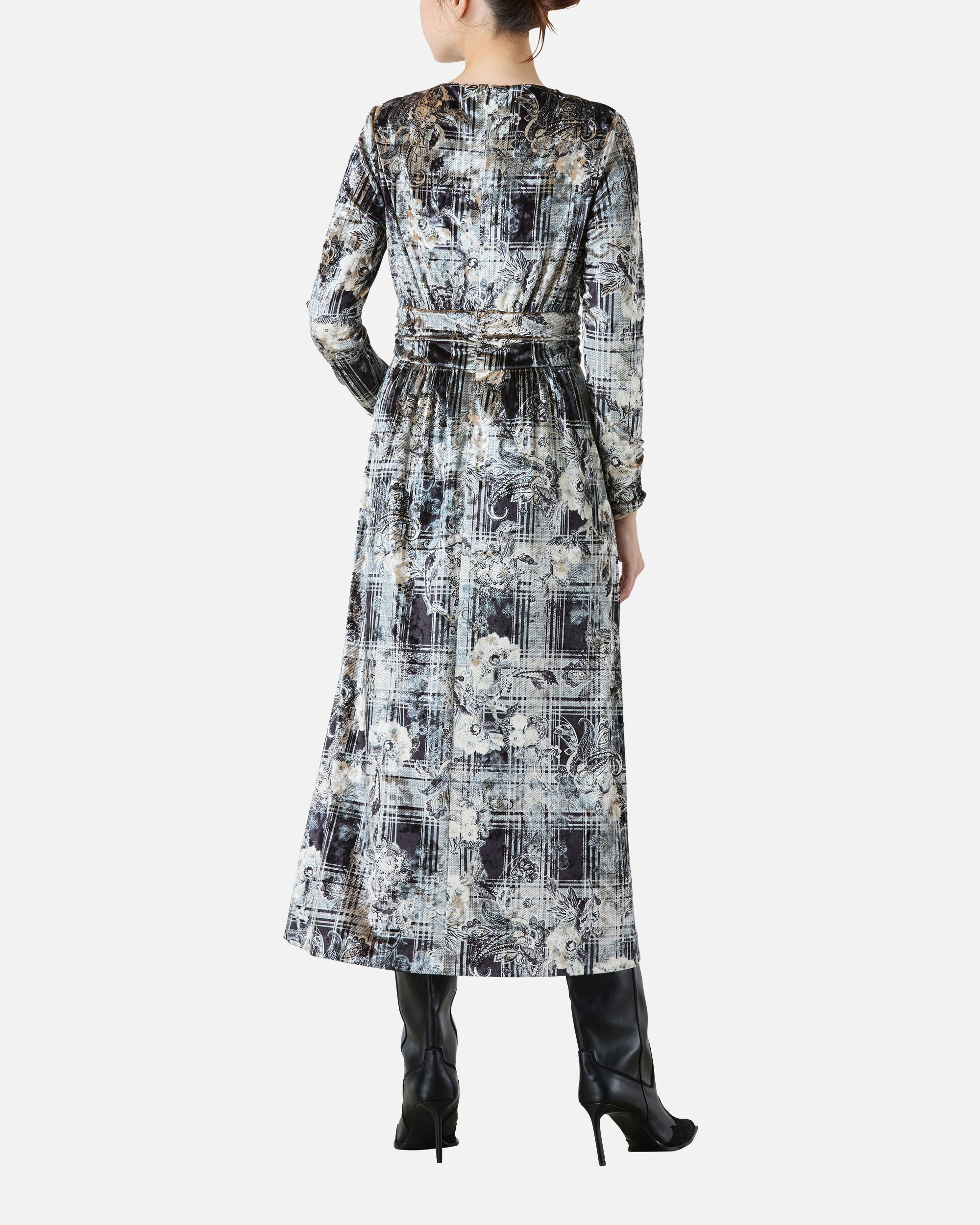 ポリエステルベロアプリントワンピース