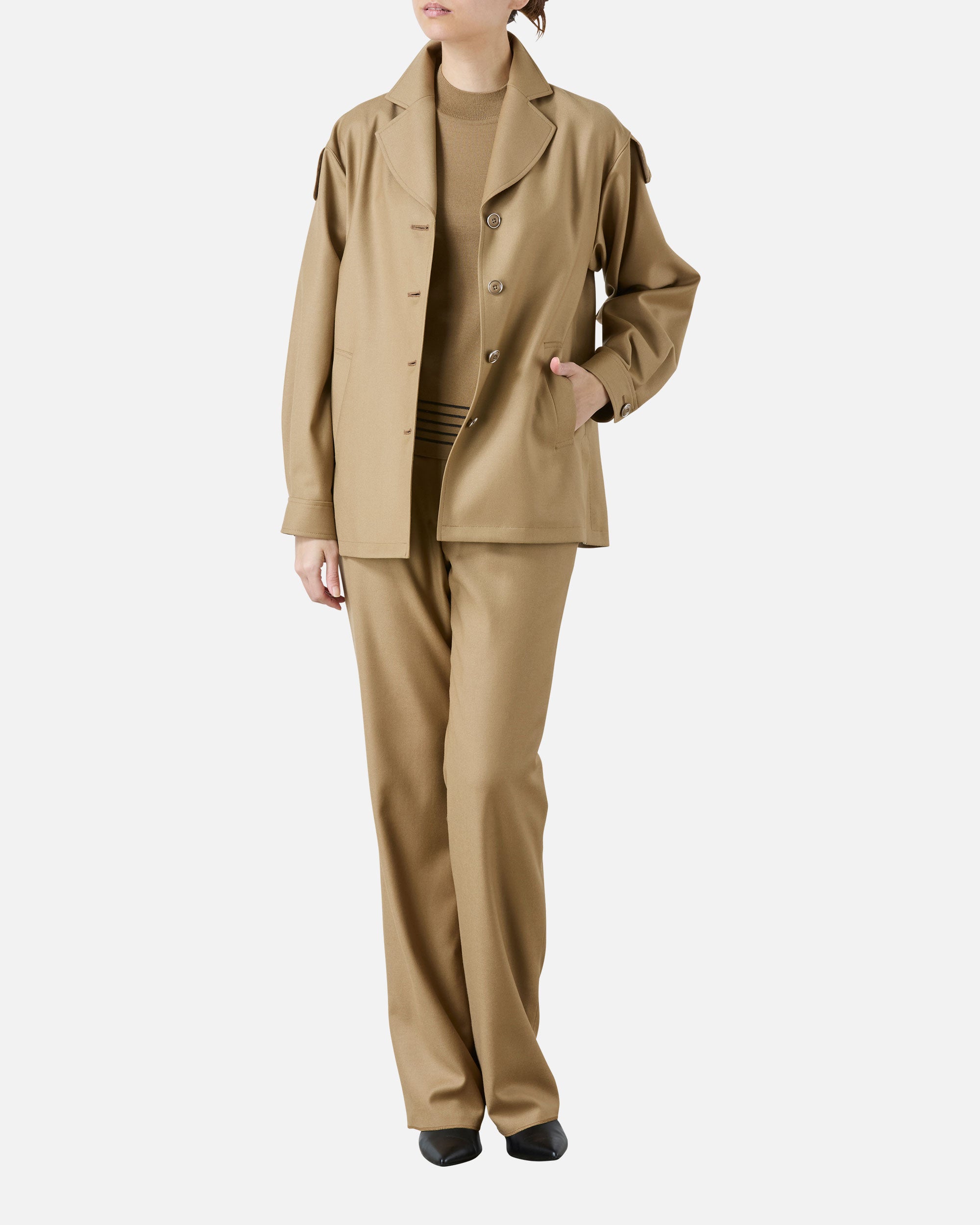 ストレッチウールシャツジャケット