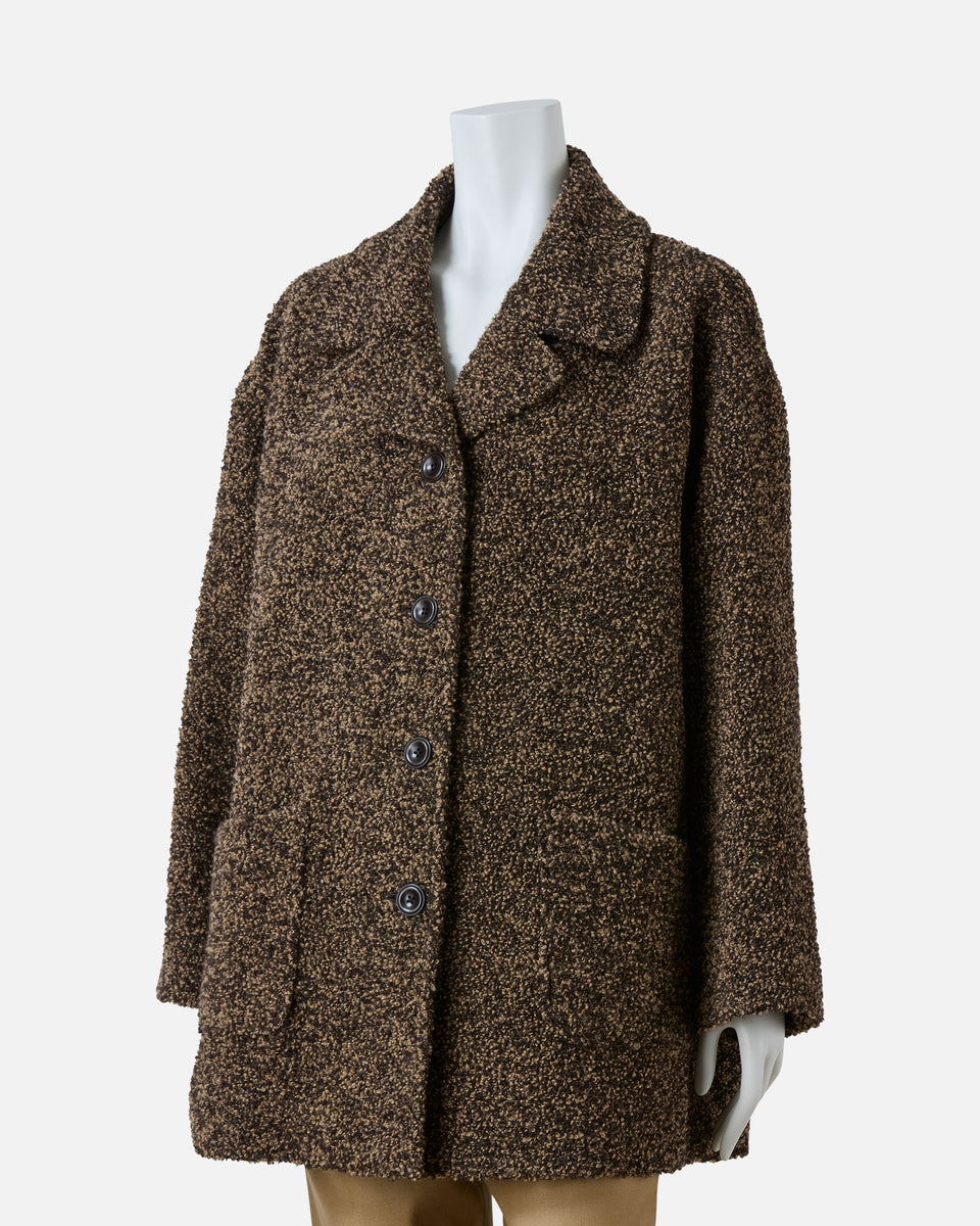 極美品 Rene TISSUE社製 アルパカ混ツイード コート ハーフ丈 極美品 Rene TISSUE社製 アルパカ混ツイード コート ハーフ丈