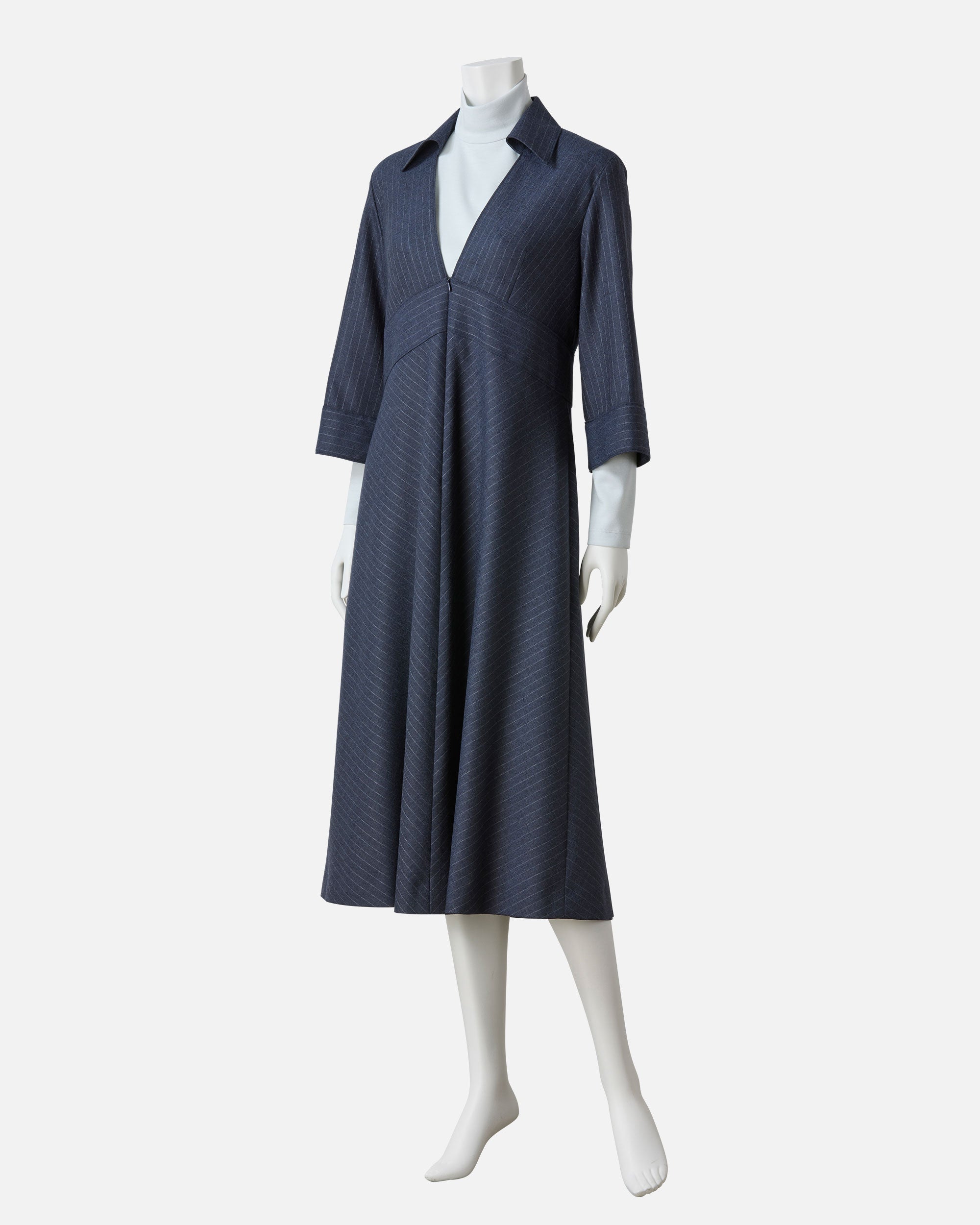 ストレッチウールフランネルワンピース