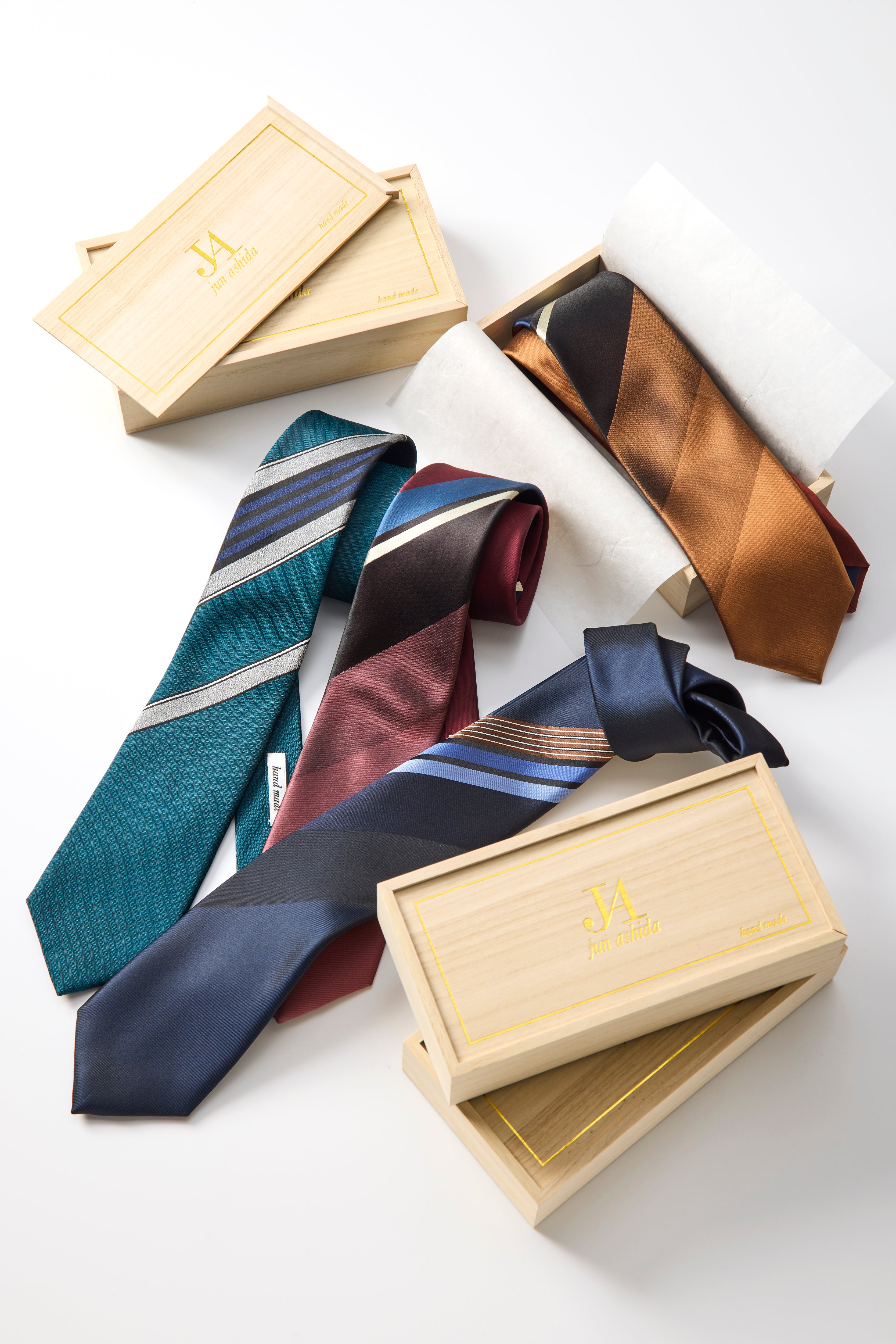 jun ashida - 3本ラインストライプネクタイ（桐箱入り） | ONLINE STORE