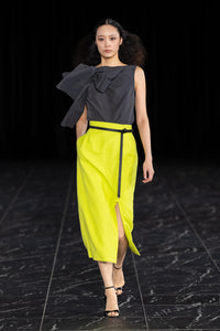ポリエステルナイロンジャカード リボン付きブラウス / Polyester Nylon Jacquard Blouse with Ribbon