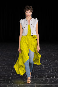 リネンレーヨンツイル ノースリーブジャケット / Sleeveless Linen Rayon Twill Jacket