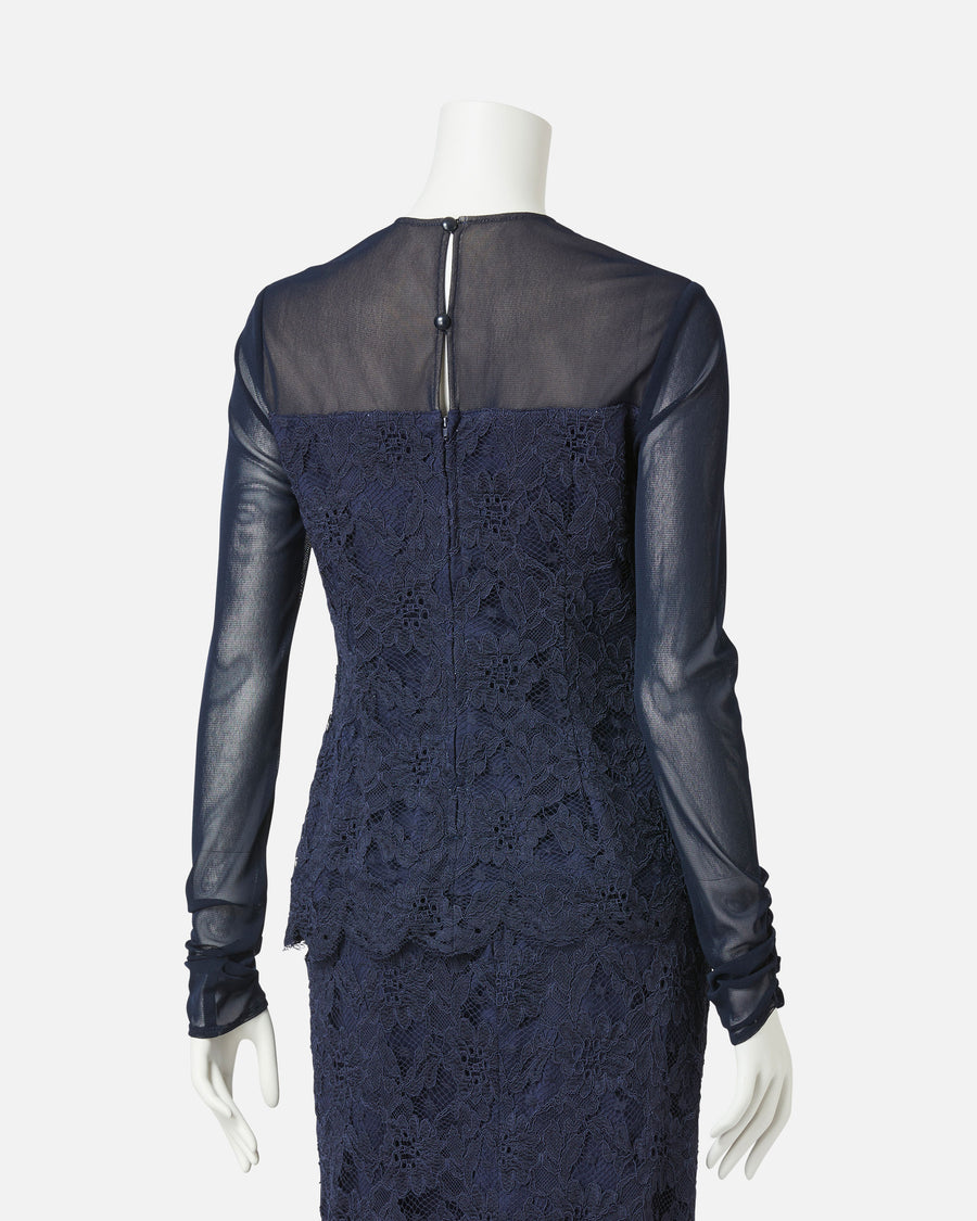 ラッセルレース×チュールブラウス / Raschel Lace Tulle Blouse