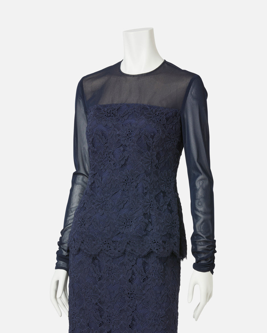 ラッセルレース×チュールブラウス / Raschel Lace Tulle Blouse