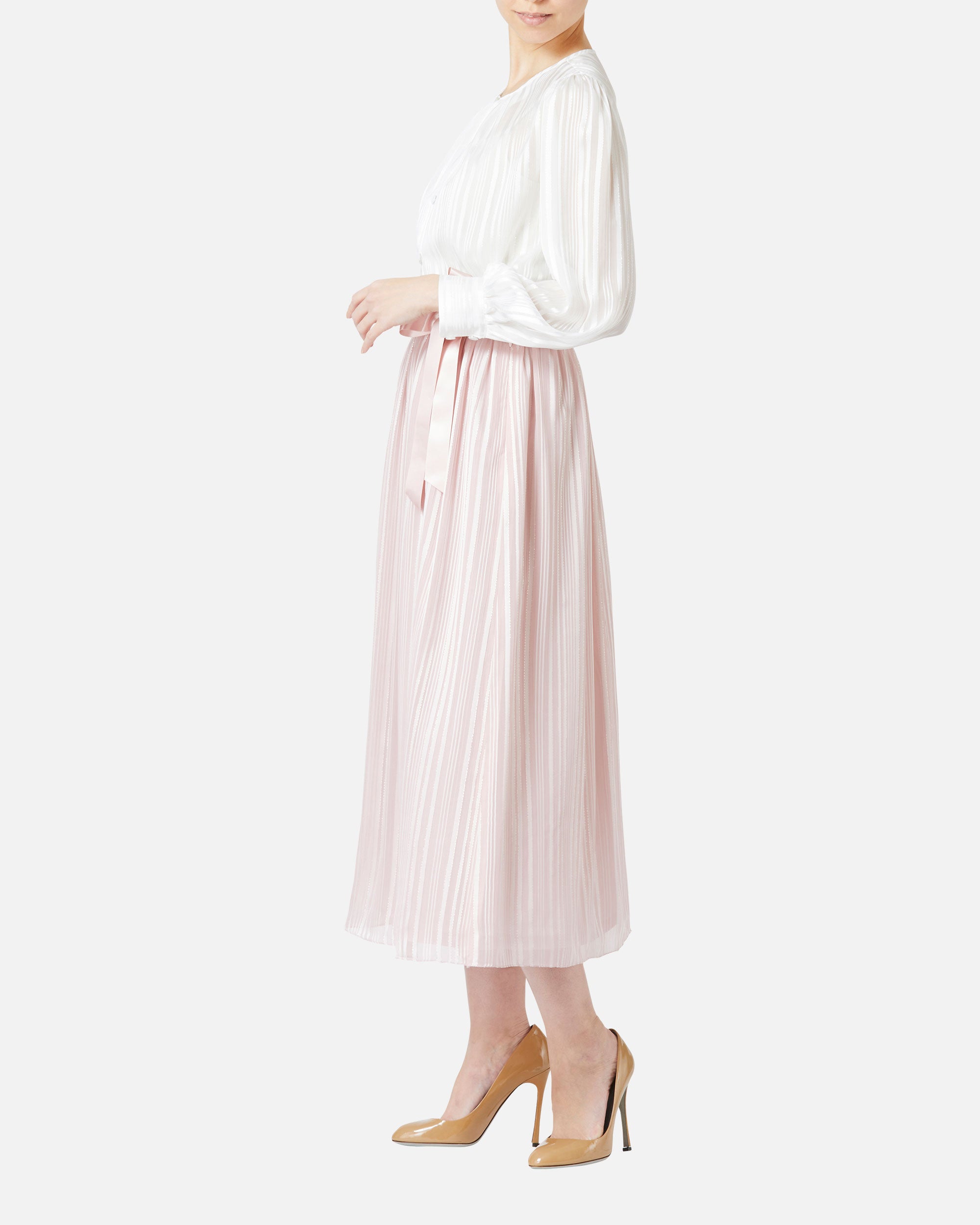 シフォンサテンギャザースカート / Gathered Chiffon Satin Skirt