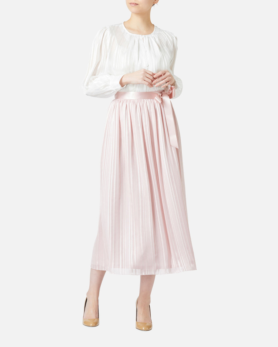 シフォンサテンギャザースカート / Gathered Chiffon Satin Skirt