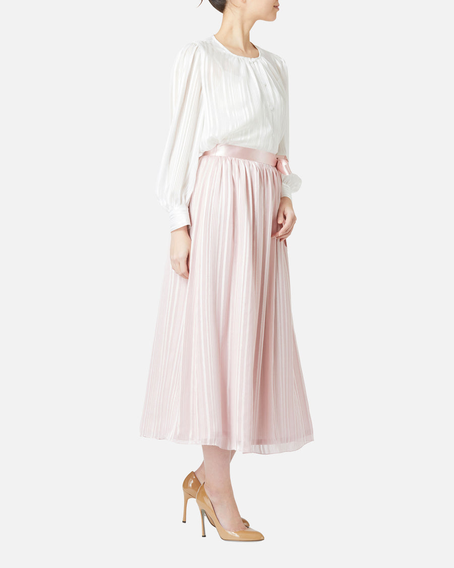 シフォンサテンギャザースカート / Gathered Chiffon Satin Skirt