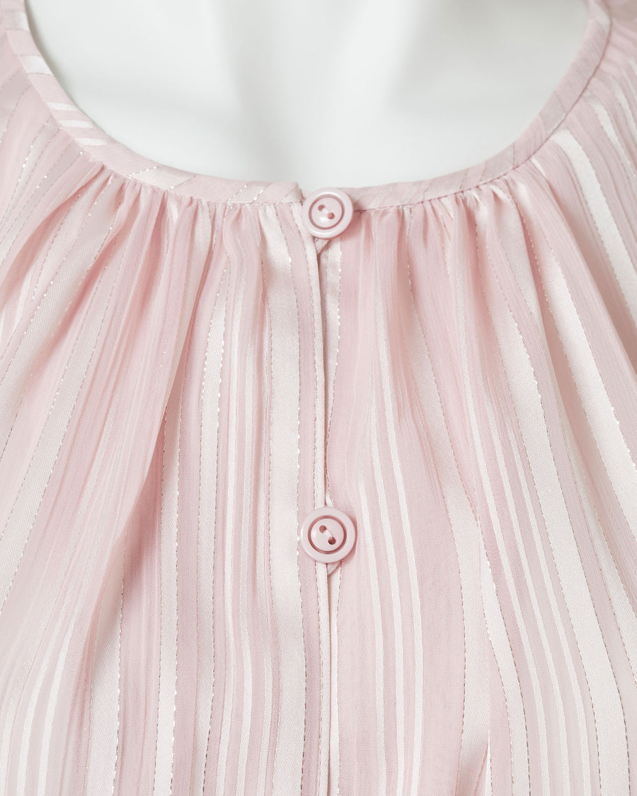 シフォンサテンストライプブラウス / Striped Chiffon Satin Blouse