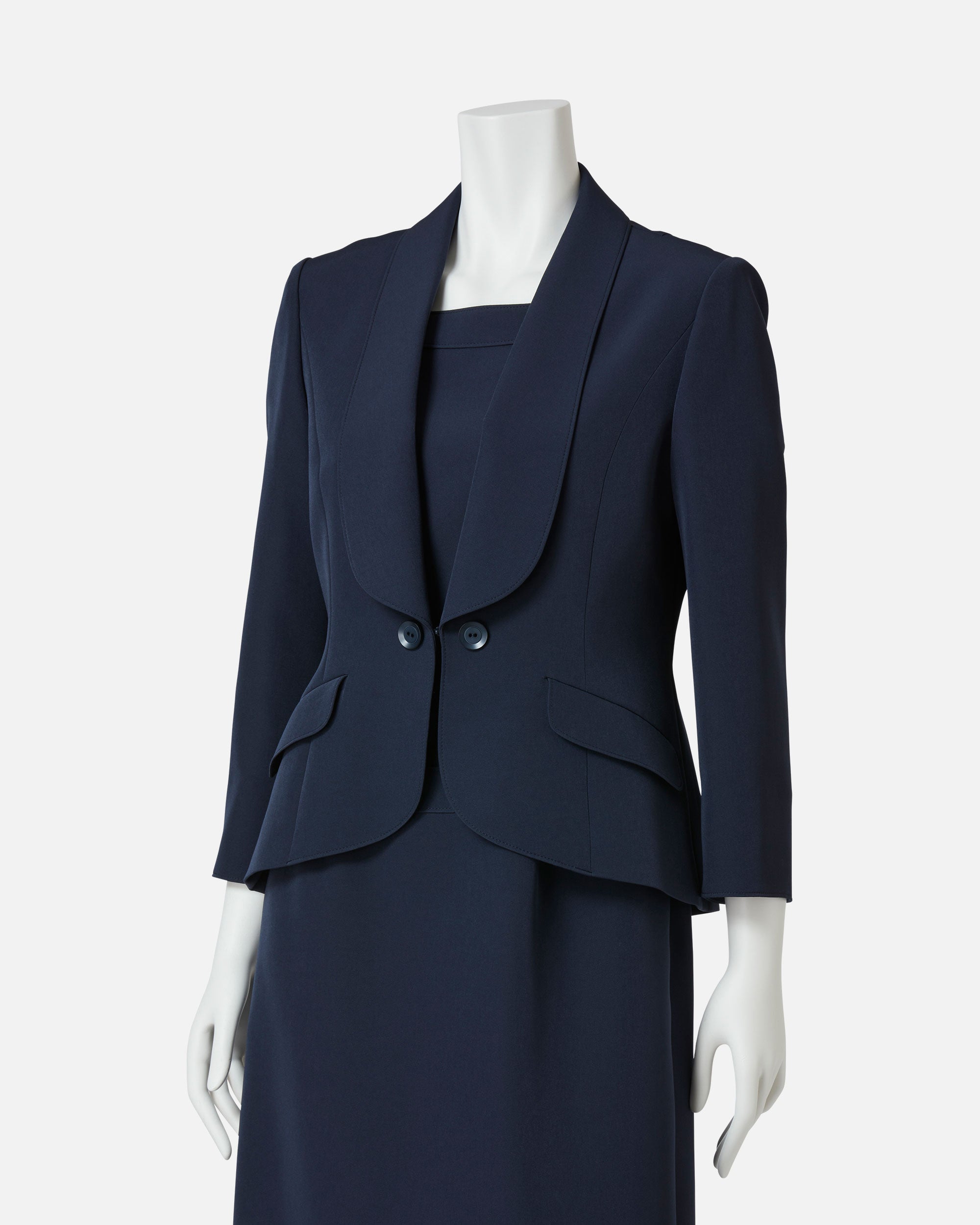 ストレッチクレープショールカラージャケット / Shawl Lapel Stretch Crepe Jacket
