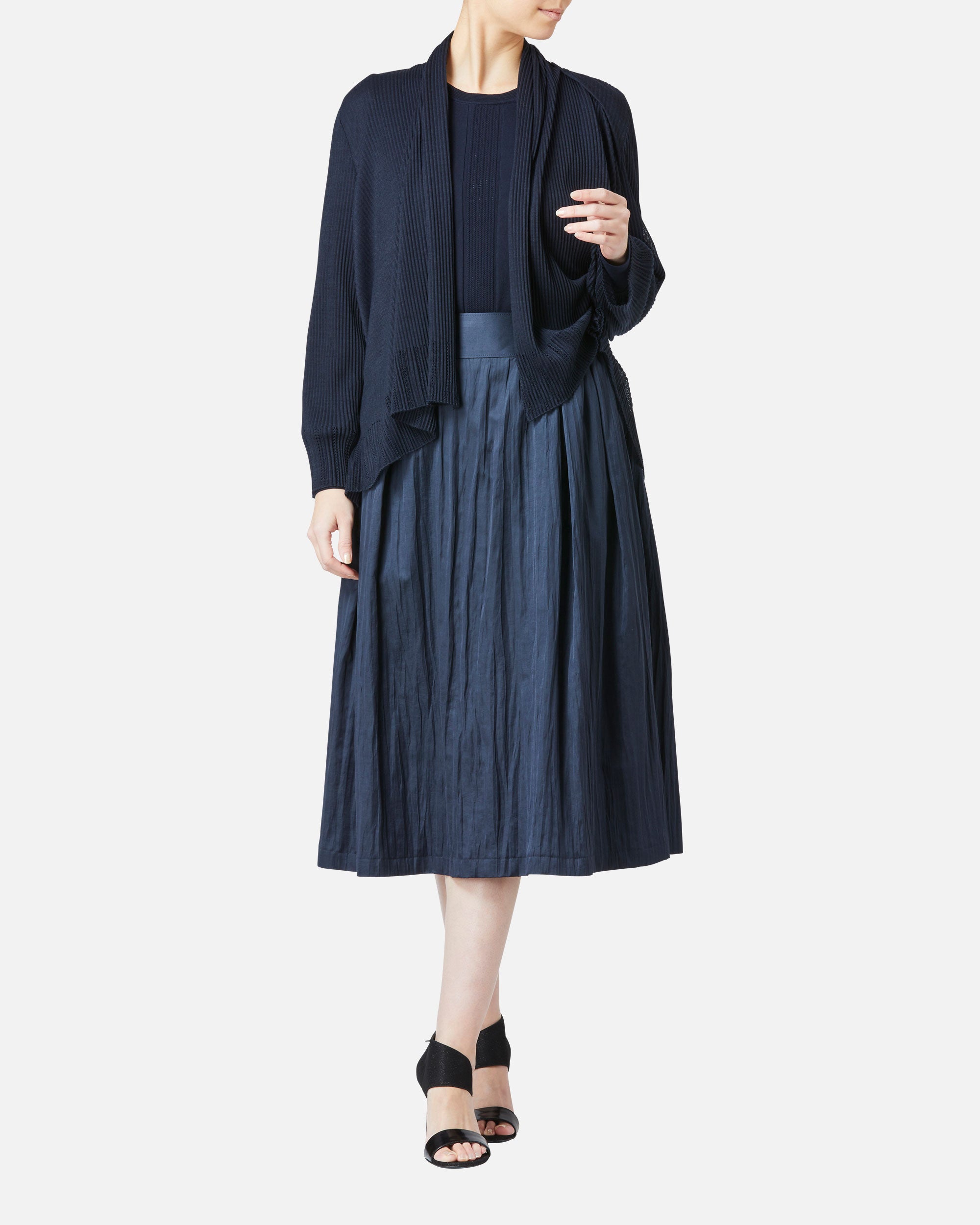 プリーツ袖ニットプルオーバー / Pleated Sleeve Knit Pullover