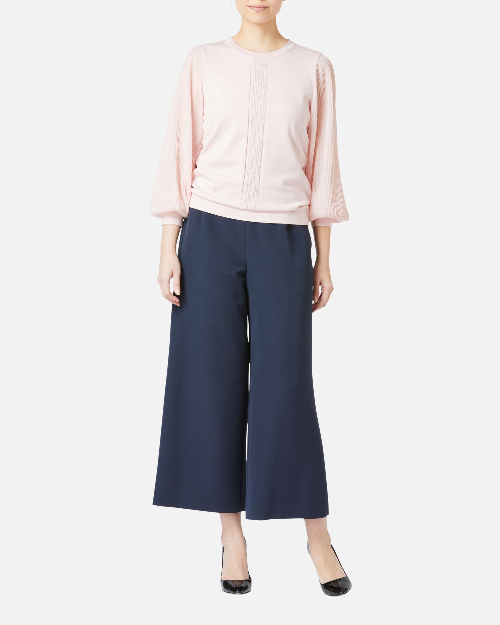 プリーツ袖ニットプルオーバー / Pleated Sleeve Knit Pullover