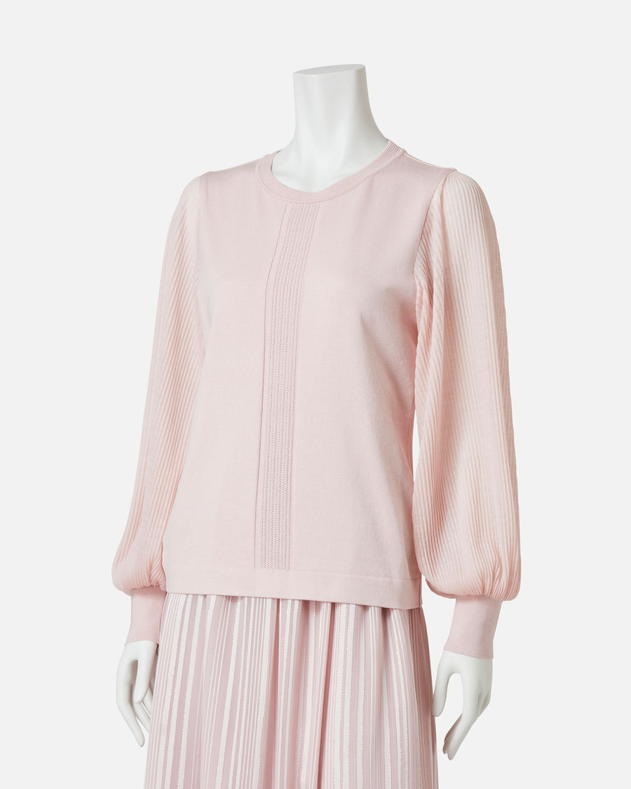 プリーツ袖ニットプルオーバー / Pleated Sleeve Knit Pullover