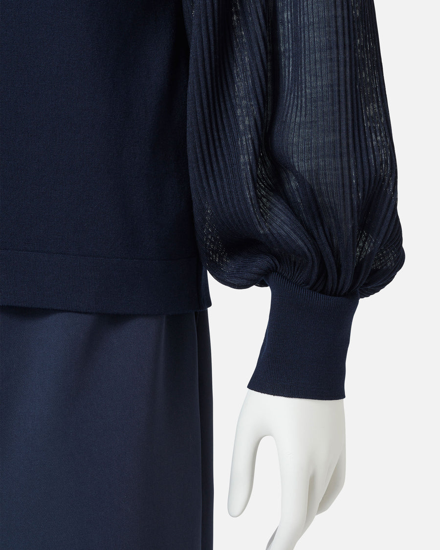 プリーツ袖ニットプルオーバー / Pleated Sleeve Knit Pullover