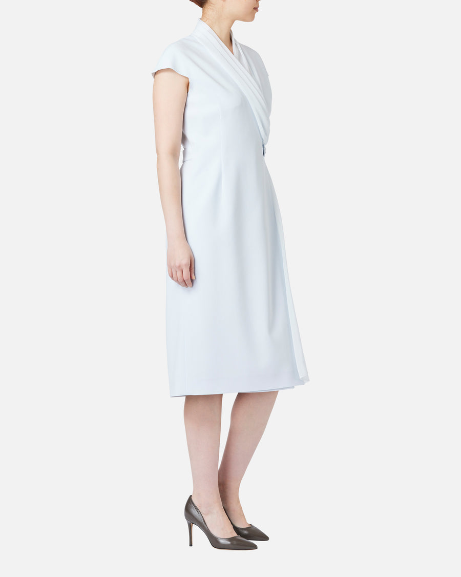 シフォン付カシュクールワンピース / Cache-Coeur Dress with Drape Chiffon Collar