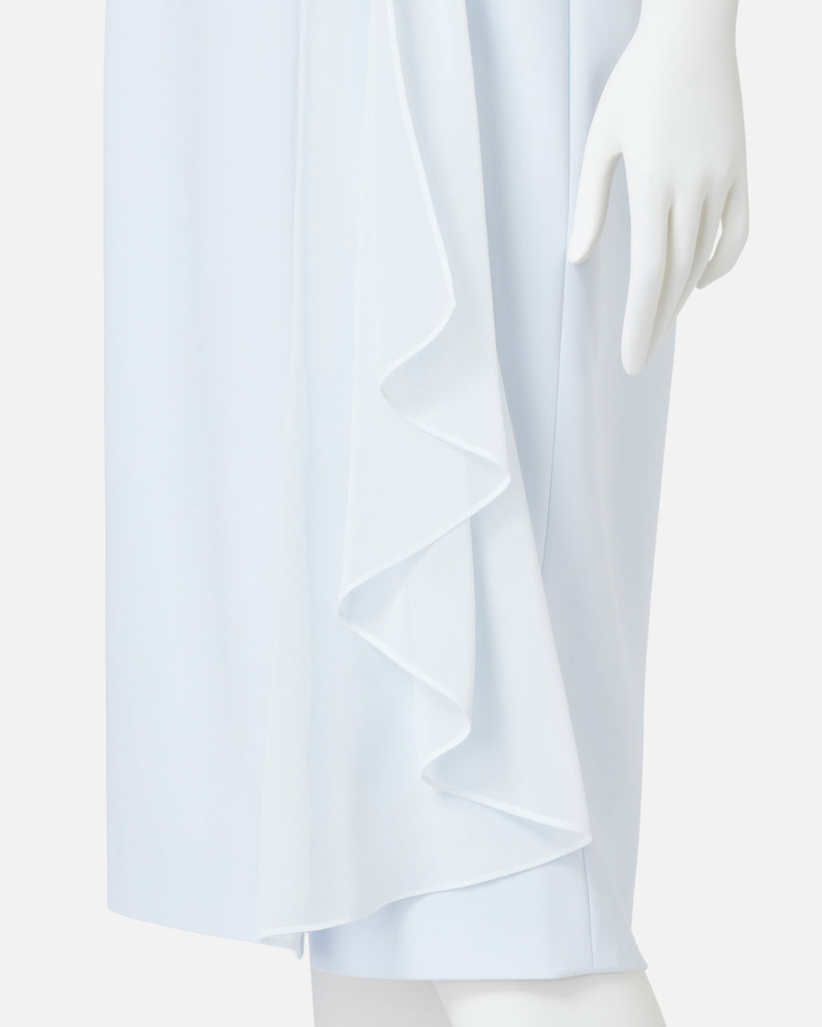 シフォン付カシュクールワンピース / Cache-Coeur Dress with Drape Chiffon Collar