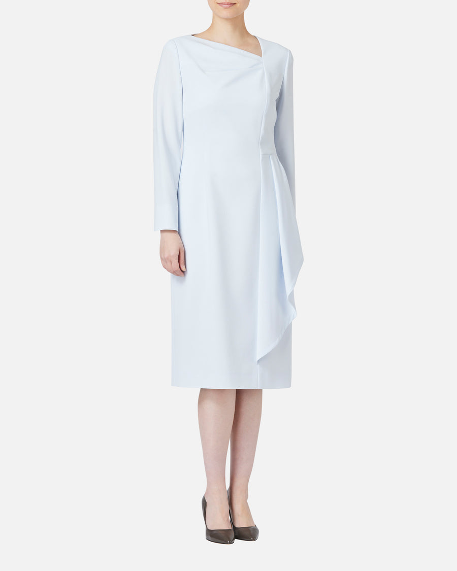 トリアセテートポリエステルドレープワンピース / Triacetate Polyester Blended Draped Dress