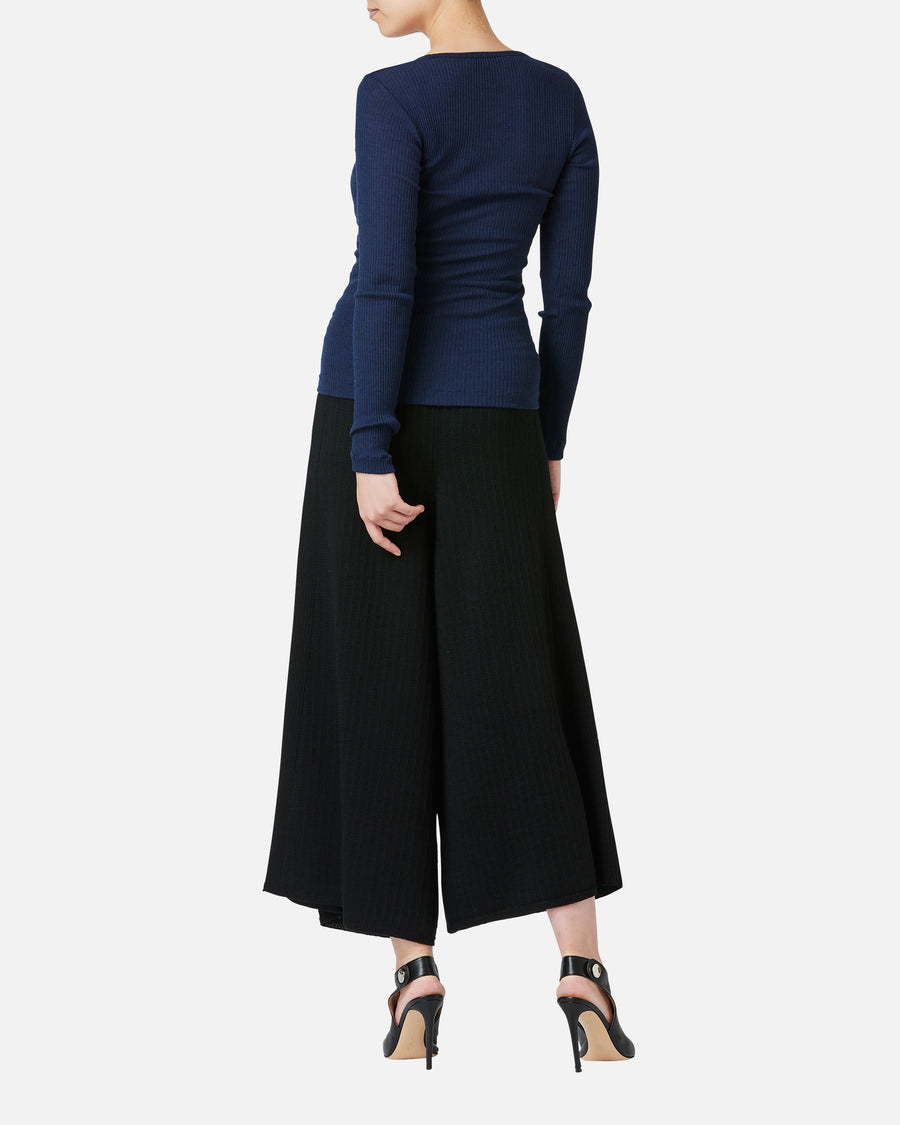 ウールシルクジャージーVネックプルオーバー / Silk Blended Wool Jersey V-Neck Pullover