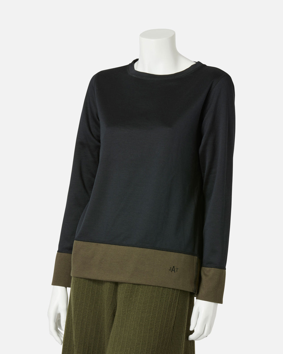 シルクコットンジャージーリバーシブルプルオーバー / Reversible Silk Cotton Jersey Pullover