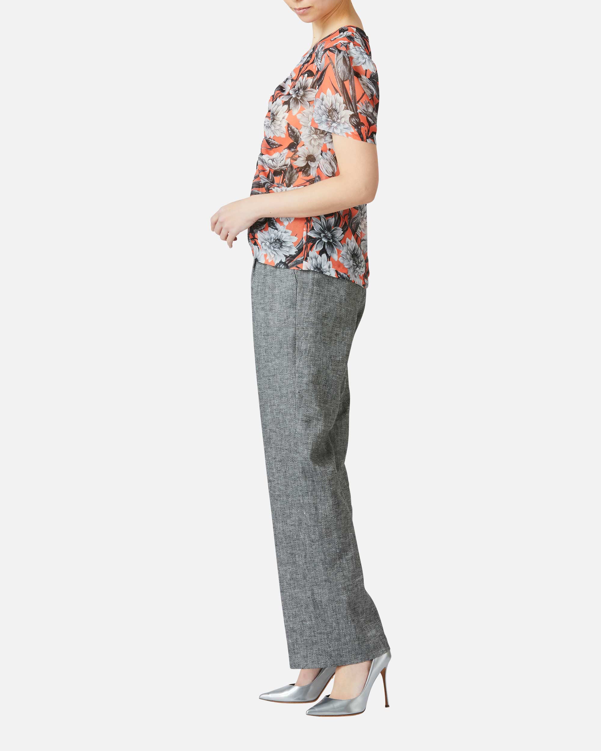 ストレッチリネンタックパンツ