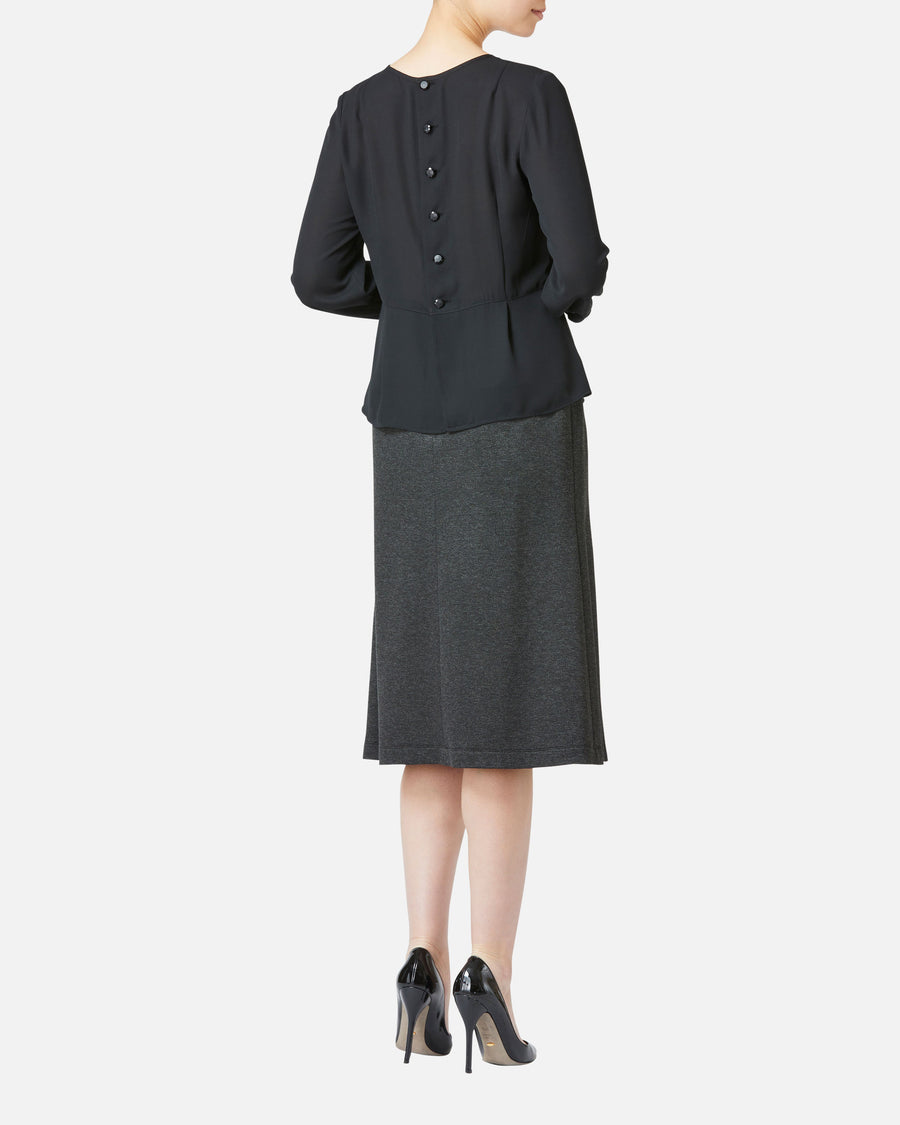 フロントタックジョーゼットブラウス / Pleated Front Blouse