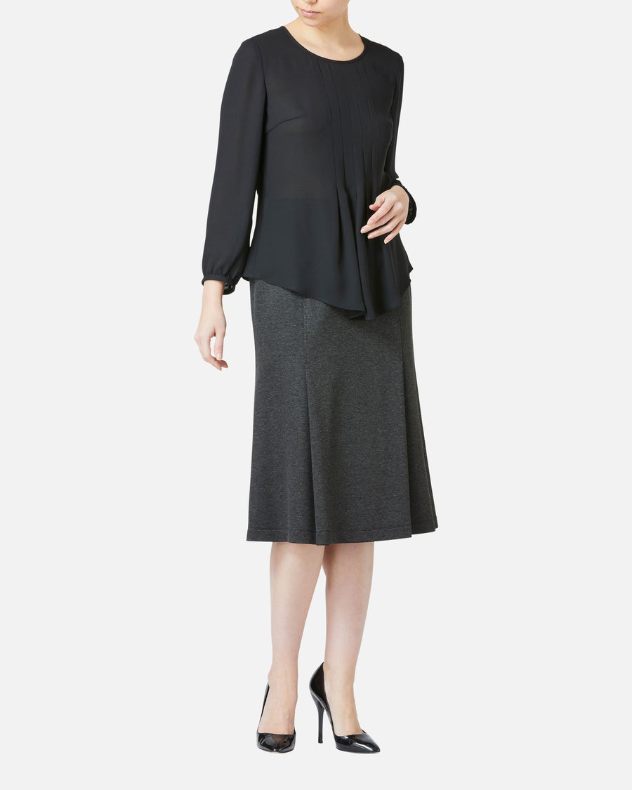 フロントタックジョーゼットブラウス / Pleated Front Blouse