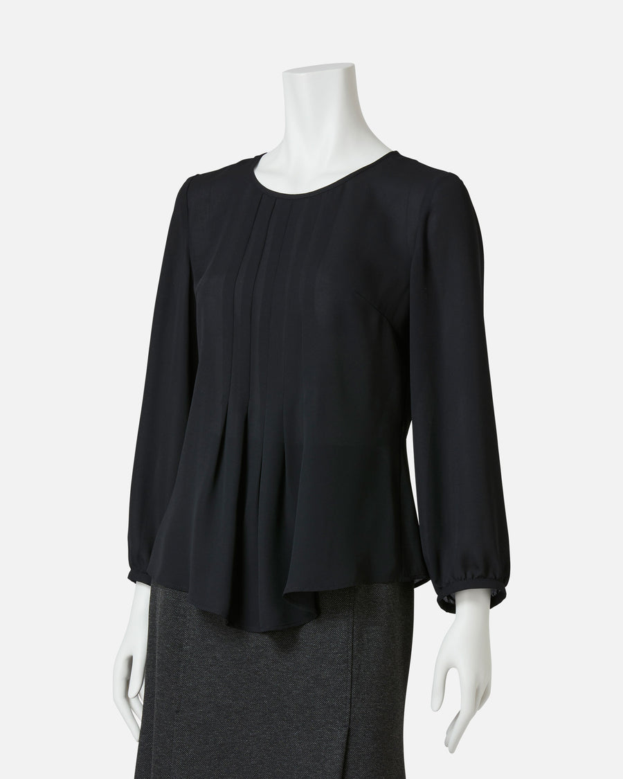 フロントタックジョーゼットブラウス / Pleated Front Blouse