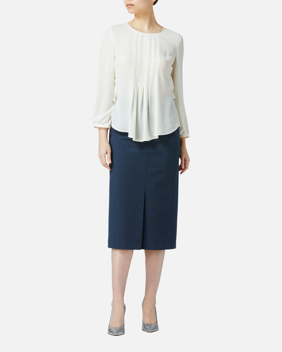 フロントタックジョーゼットブラウス / Pleated Front Blouse