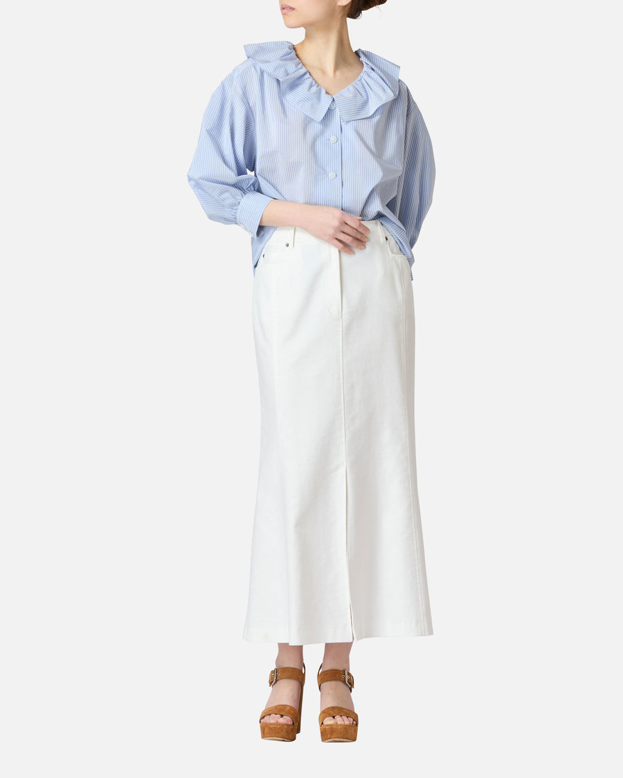 コットンレーヨンツイル ロングスカート / Cotton Rayon Twill Long Skirt