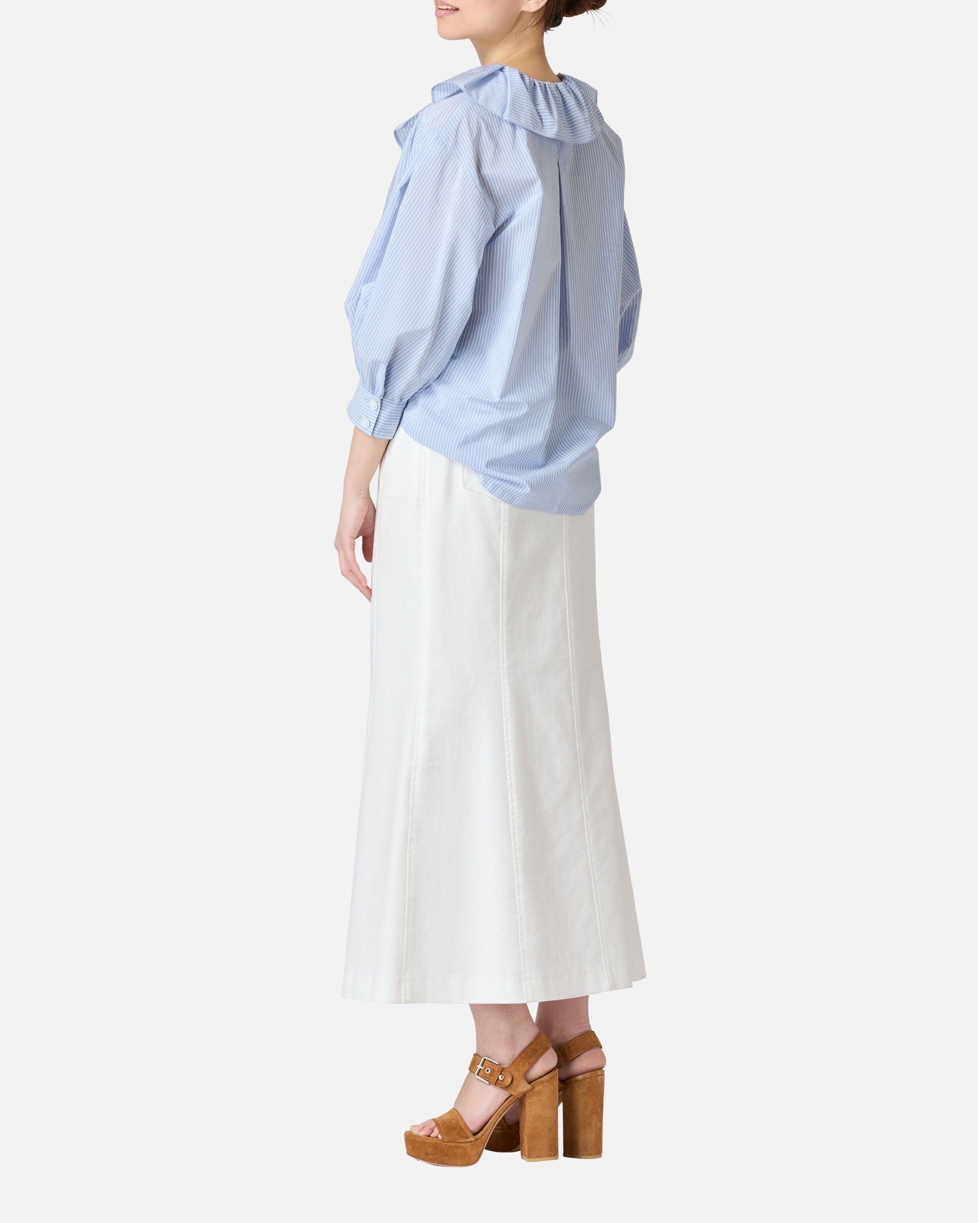 ストライプパフスリーブブラウス / Puff Sleeve Stripe Blouse