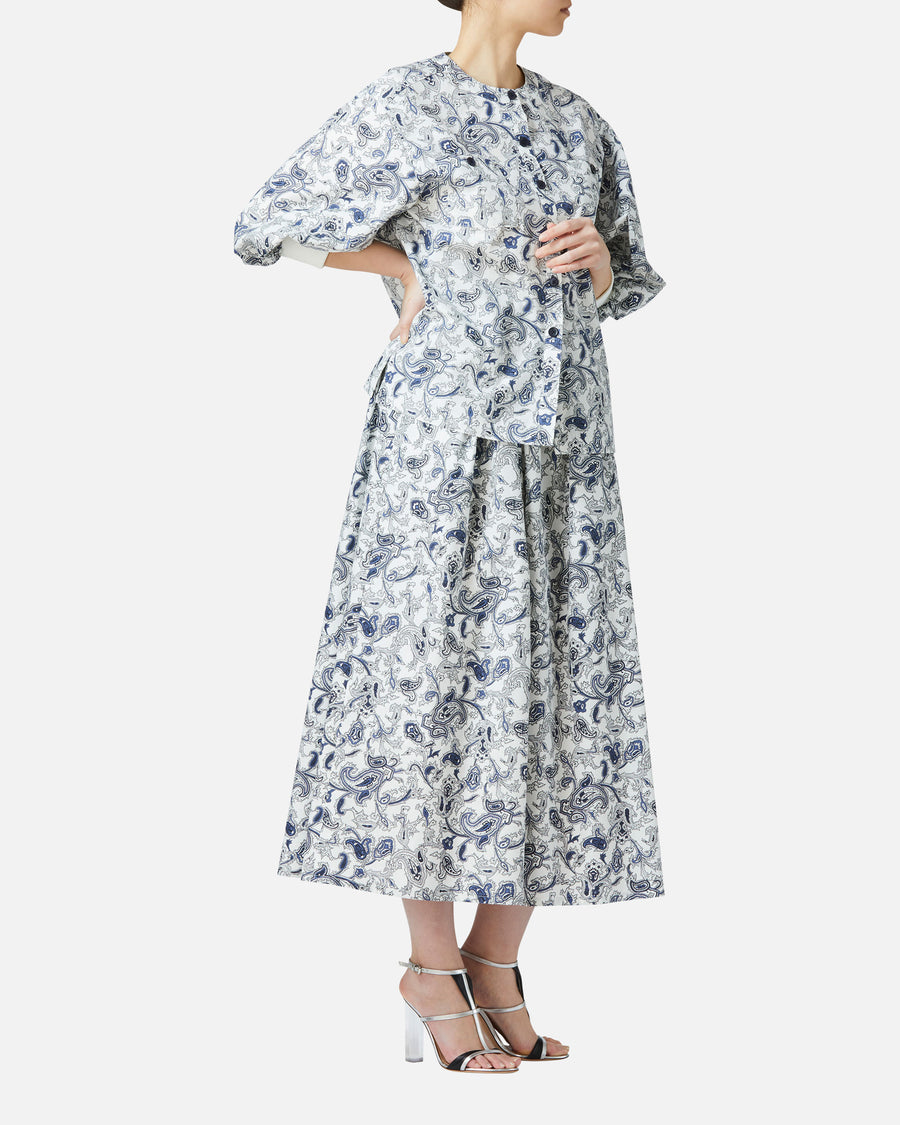 ペイズリープリントパフスリーブブラウス / Puff Sleeve Blouse with Paisley Print