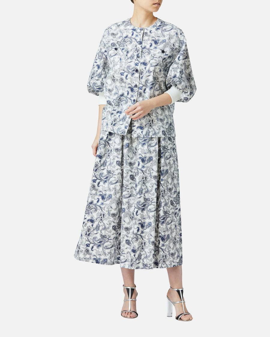 ペイズリープリントパフスリーブブラウス / Puff Sleeve Blouse with Paisley Print
