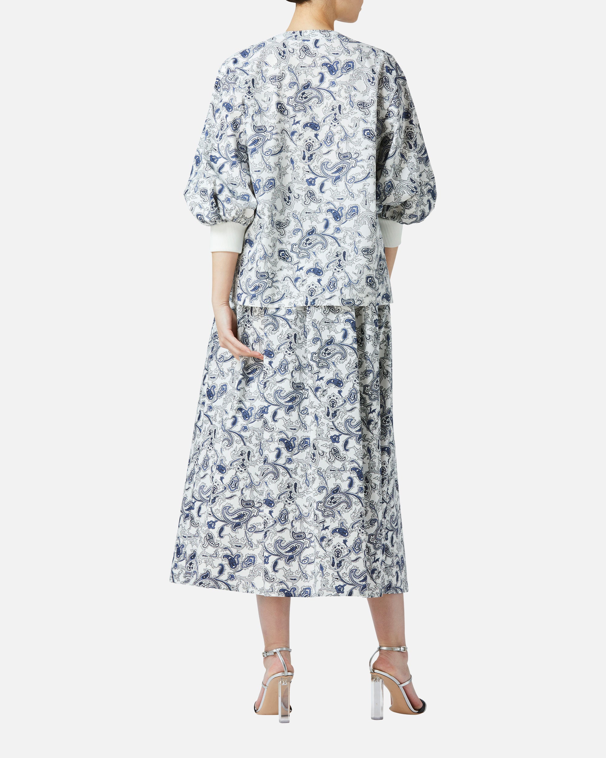 ペイズリープリントパフスリーブブラウス / Puff Sleeve Blouse with Paisley Print