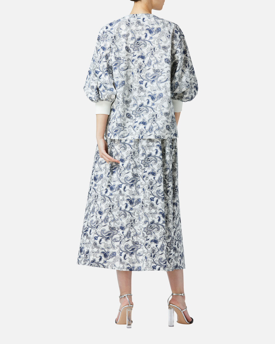 ペイズリープリントパフスリーブブラウス / Puff Sleeve Blouse with Paisley Print
