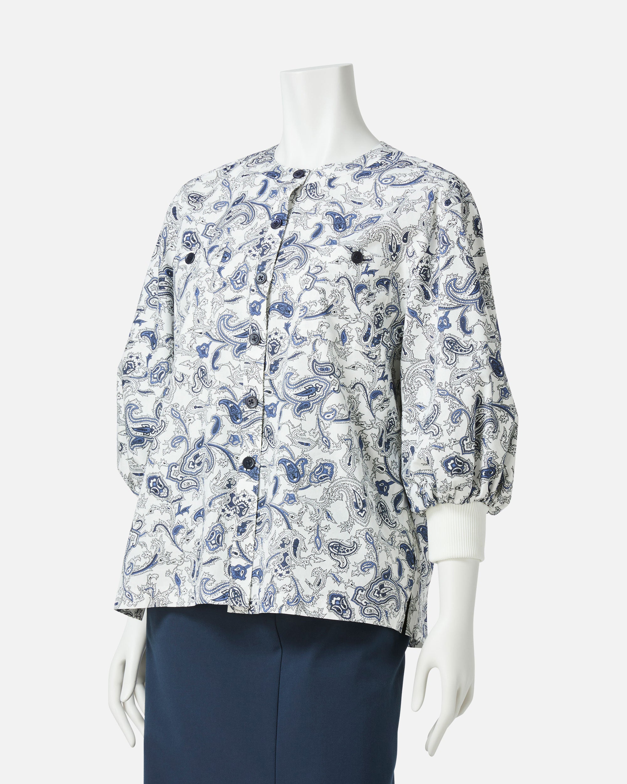 ペイズリープリントパフスリーブブラウス / Puff Sleeve Blouse with Paisley Print