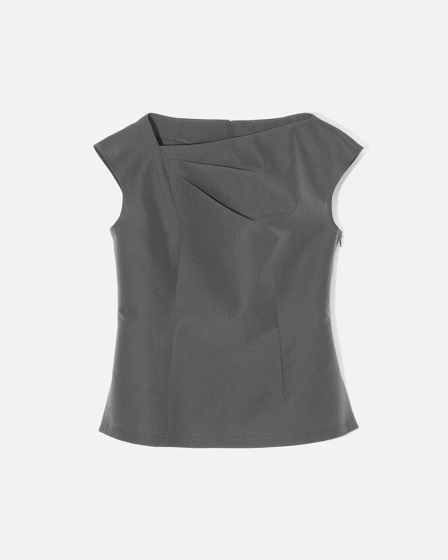 ポリエステルナイロンジャカード リボン付きブラウス / Polyester Nylon Jacquard Blouse with Ribbon