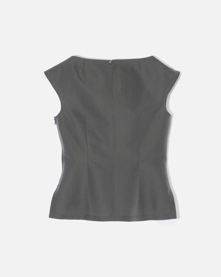 ポリエステルナイロンジャカード リボン付きブラウス / Polyester Nylon Jacquard Blouse with Ribbon