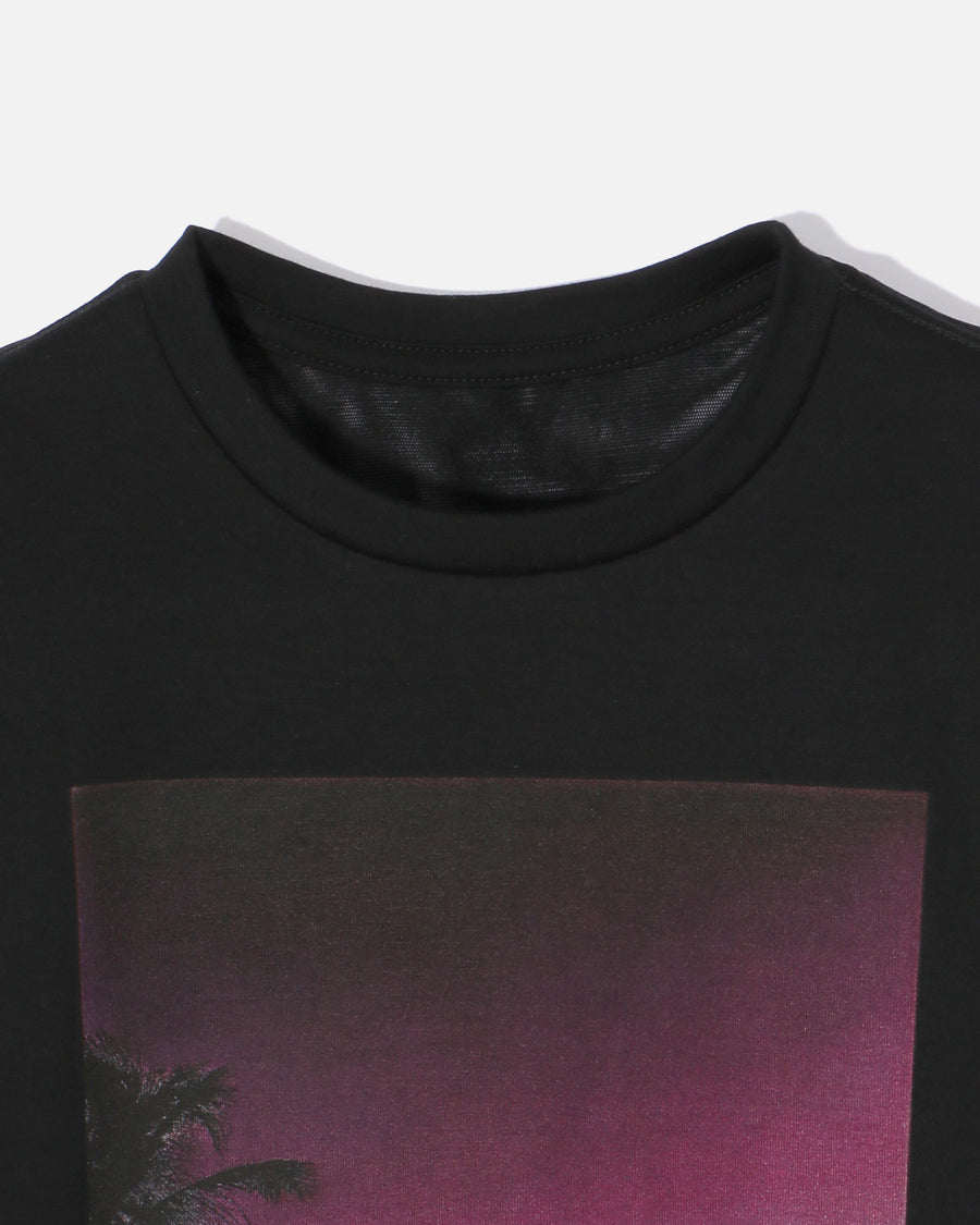 コットンジャージーxチュール プリントブラウス / Cotton Jersey Printed Blouse with Tulle