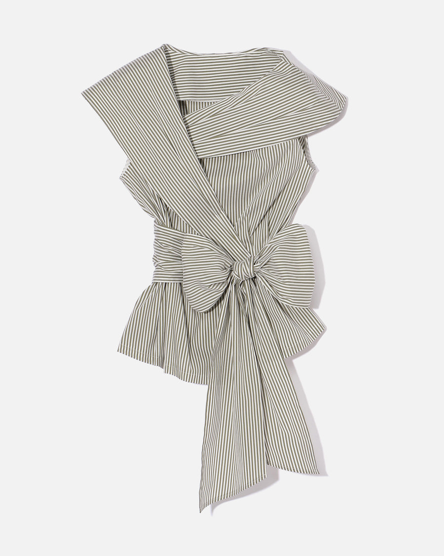 ポリエステルナイロンソフトタフタ カシュクール風ブラウス / Cache-Coeur Style Polyester Nylon Soft Taffeta Blouse