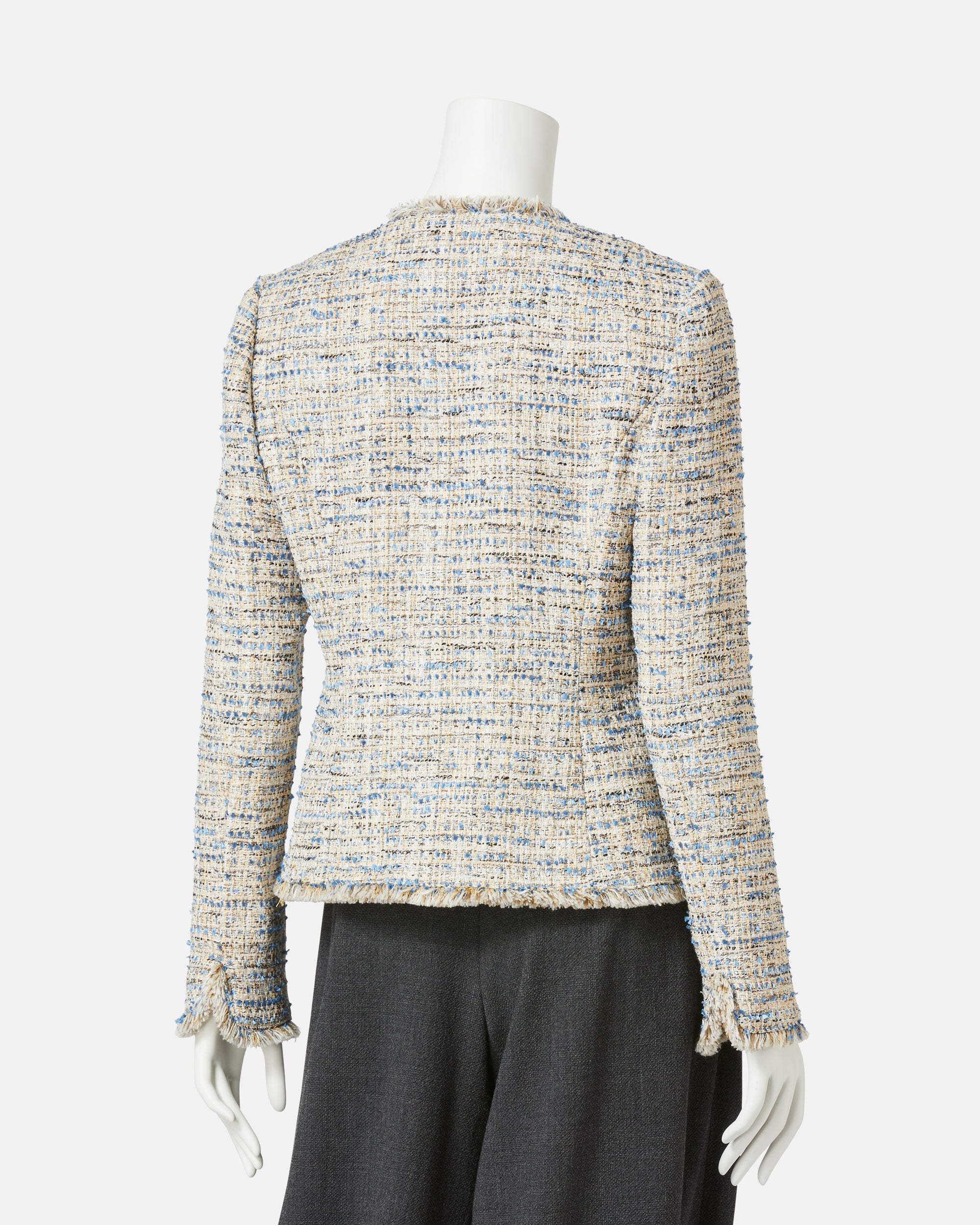 ストレッチサマーツィードノーカラージャケット / Stretch Summer Tweed Collarless Jacket