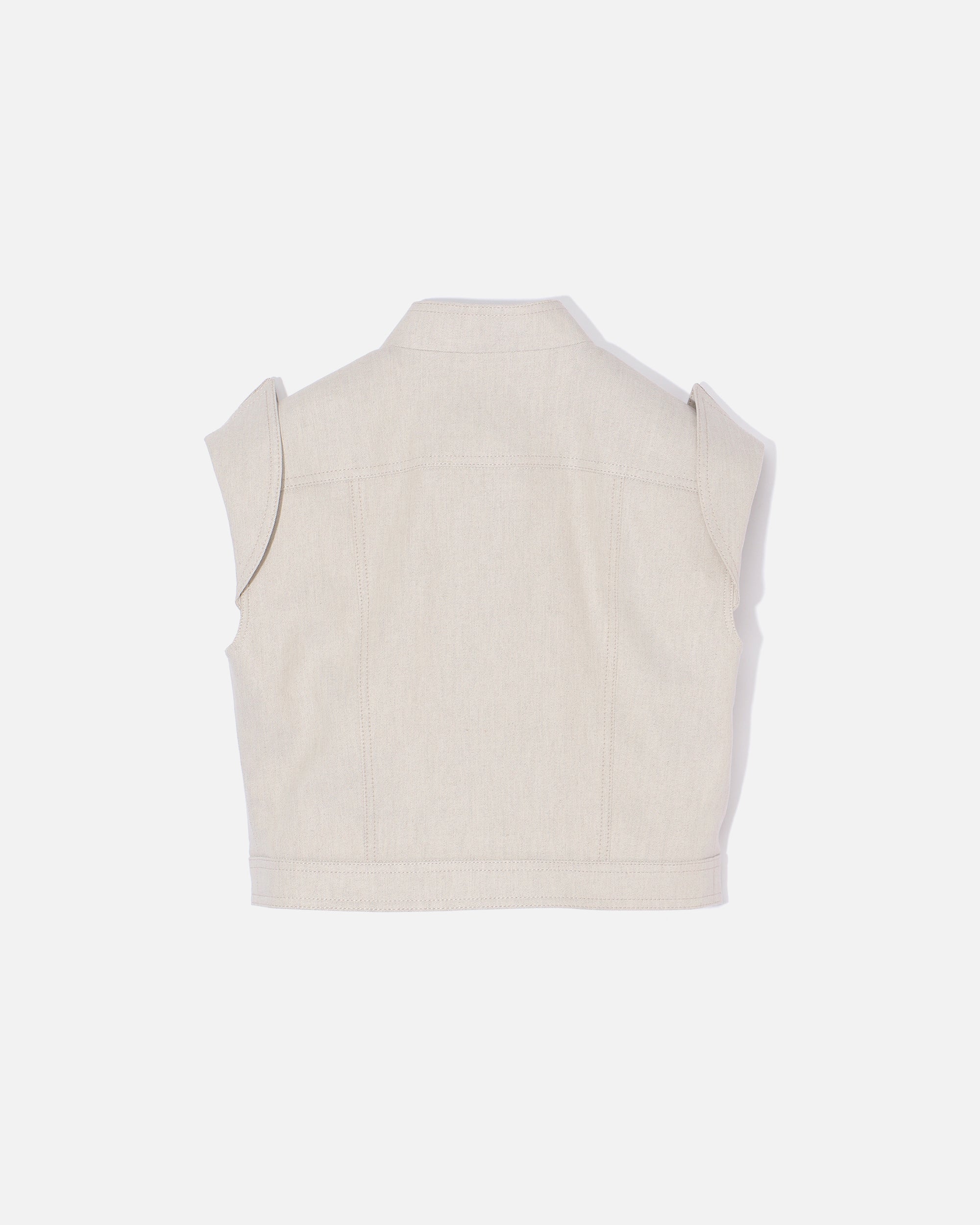 リネンレーヨンツイル ノースリーブジャケット / Sleeveless Linen Rayon Twill Jacket
