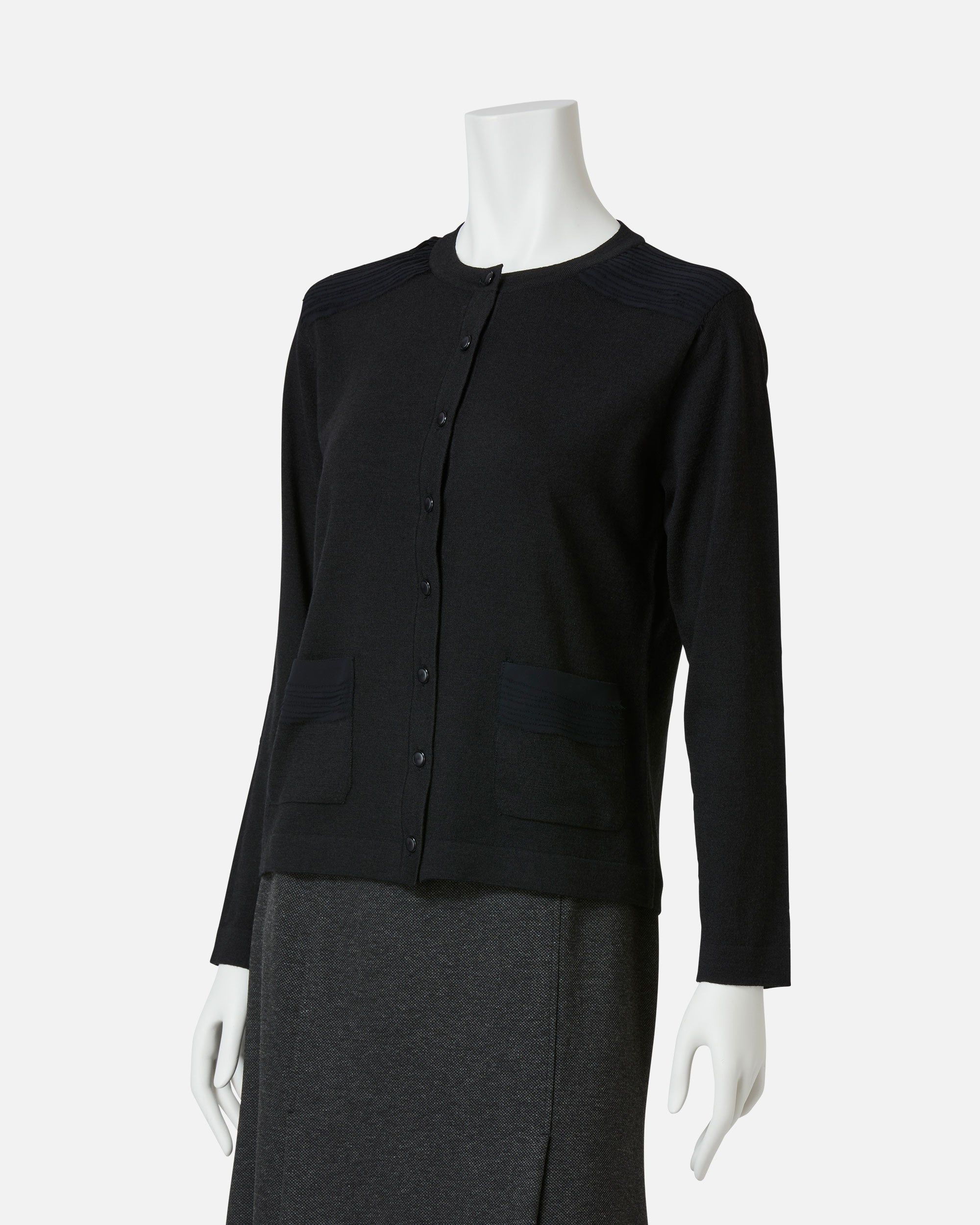 ウールシルクフリルニットカーディガン / Fringed Wool Silk Knit Cardigan