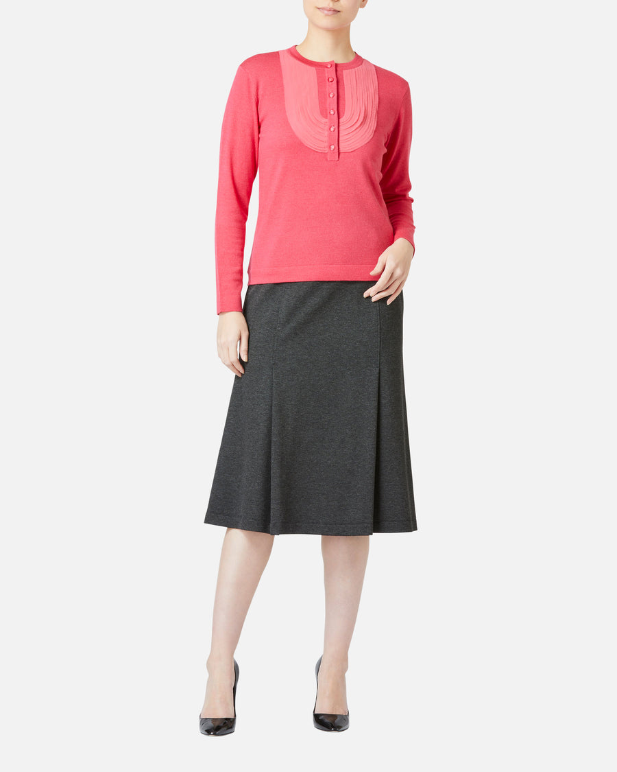 シルクウールフリルニットプルオーバー / Silk Wool Knit Pullover