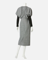 パフ×ニットスリーブワンピース / Puff × Knitted Sleeve Dress