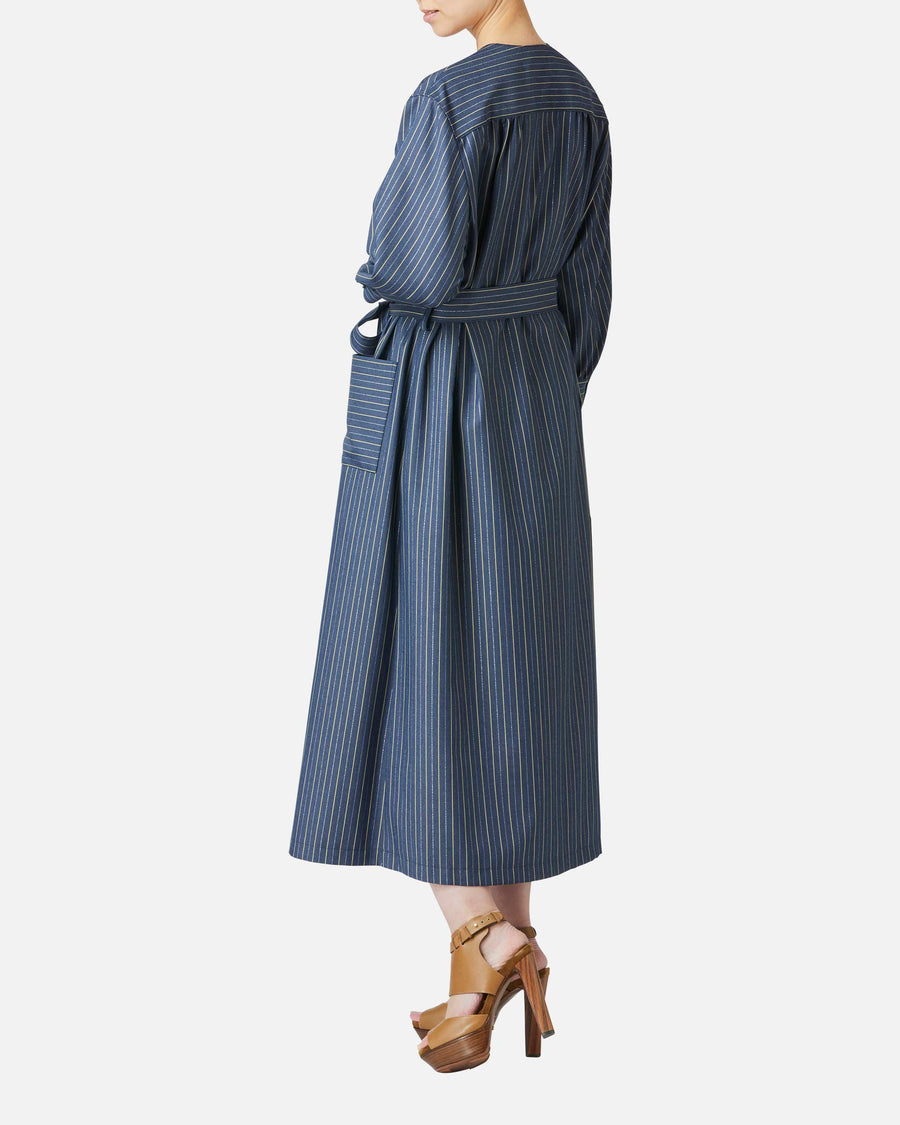 ストレッチツイルストライプワンピース / Striped Stretch Twill Dress