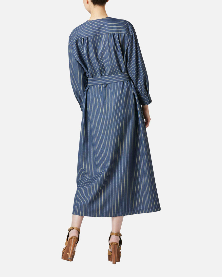 ストレッチツイルストライプワンピース / Striped Stretch Twill Dress