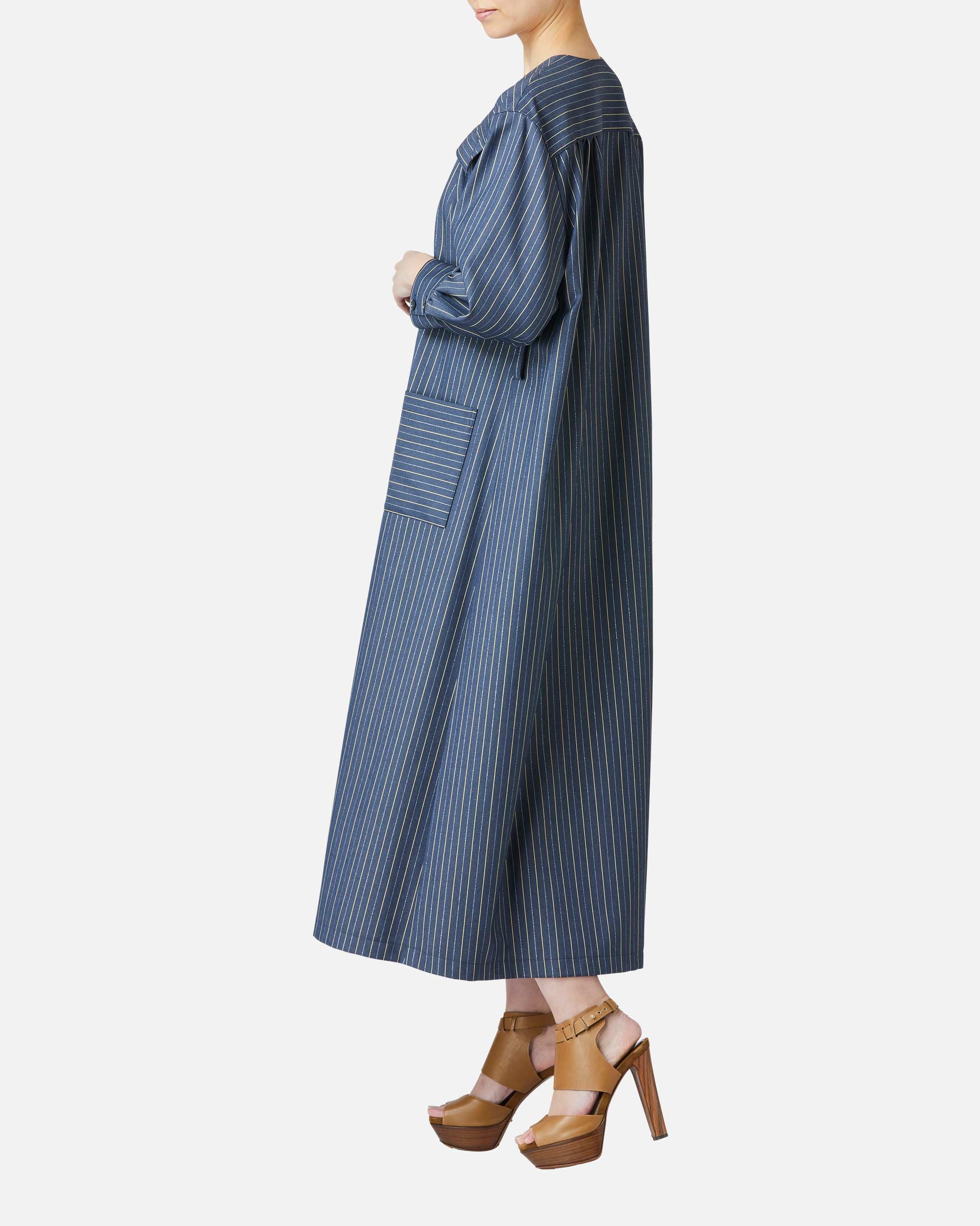 ストレッチツイルストライプワンピース / Striped Stretch Twill Dress